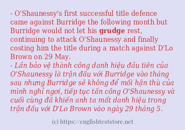 grudge ví dụ và cách sử dụng trong câu