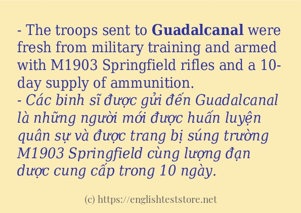 guadalcanal cách dùng trong câu và ví dụ