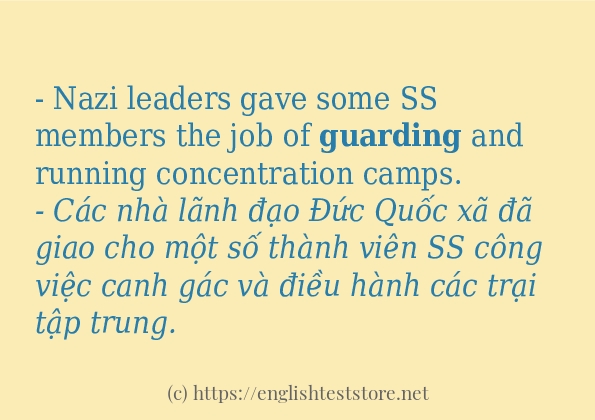 guarding câu ví dụ và cách dùng