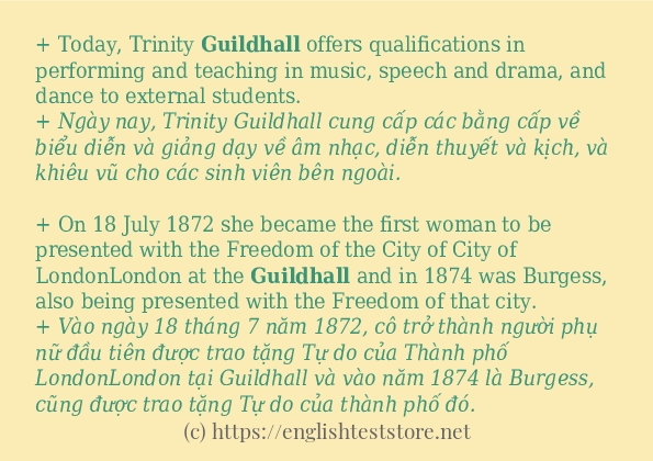 guildhall các cách dùng và câu ví dụ