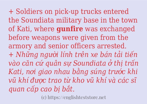gunfire cách sử dụng và câu ví dụ gunfire cách sử dụng và câu ví dụ