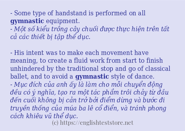 gymnastic cách sử dụng và câu ví dụ gymnastic cách sử dụng và câu ví dụ
