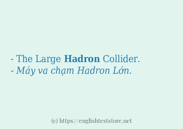 hadron ví dụ và cách sử dụng trong câu