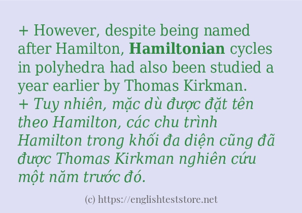 hamiltonian sử dụng như thế nào và câu ví dụ