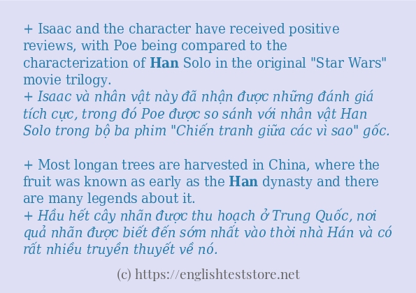 han áp dụng trong câu và ví dụ