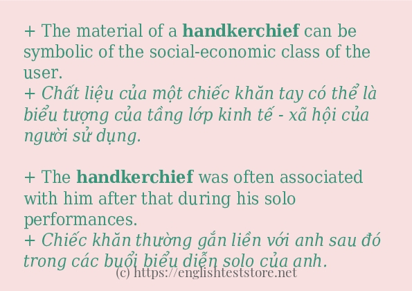 handkerchief cách dùng trong câu và ví dụ
