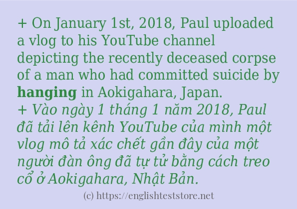 hanging câu ví dụ về cách dùng