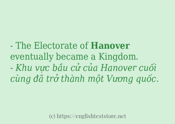 hanover áp dụng trong câu và ví dụ