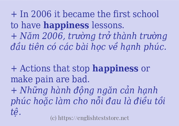 happiness câu ví dụ và cách sử dụng happiness câu ví dụ và cách sử dụng