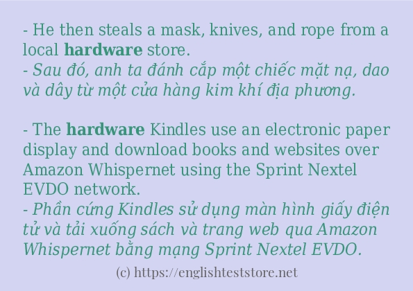 hardware cách dùng và câu ví dụ
