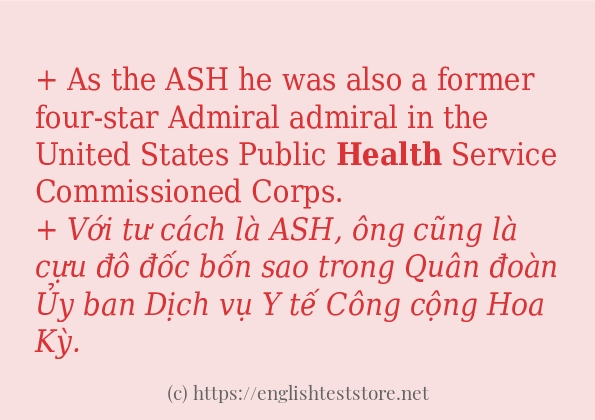 health ví dụ cách dùng trong câu
