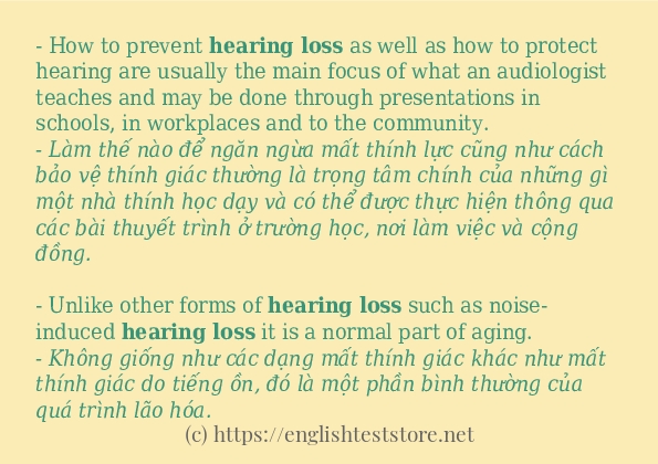 hearing loss sử dụng thực tế trong câu