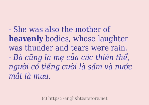 heavenly sử dụng như thế nào và câu ví dụ