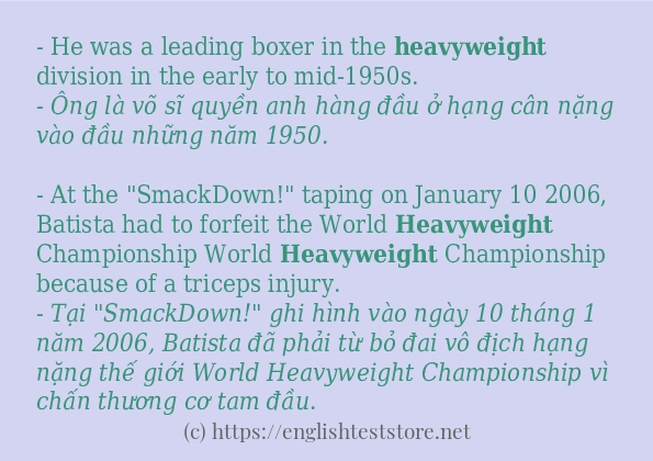 heavyweight dùng như thế nào?