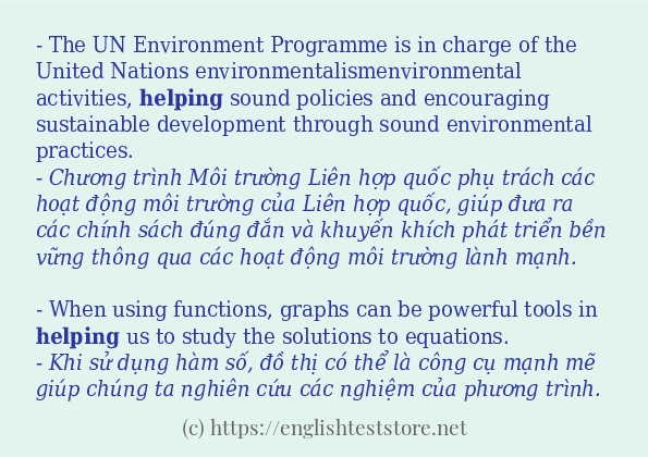 helping ví dụ cách dùng trong câu