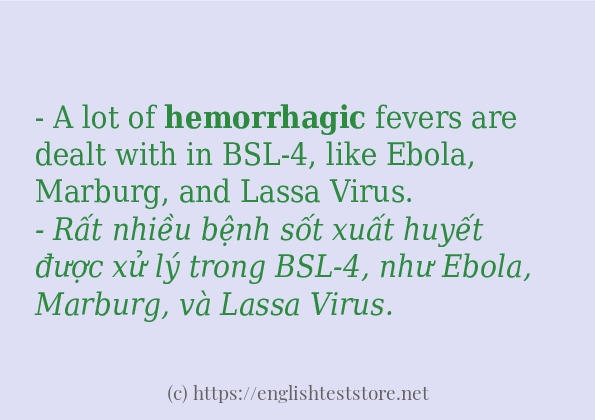 hemorrhagic các cách dùng và câu ví dụ