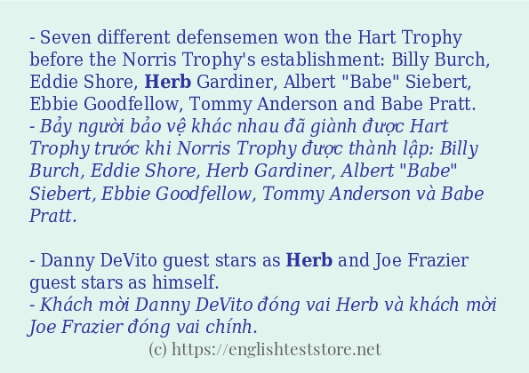 herb cách dùng trong câu và ví dụ herb cách dùng trong câu và ví dụ