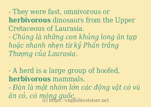 herbivorous cách dùng và câu ví dụ