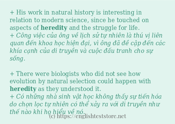 heredity các ví dụ và câu điển hình