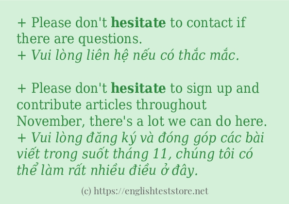 hesitate có bao nhiêu cách sử dụng?