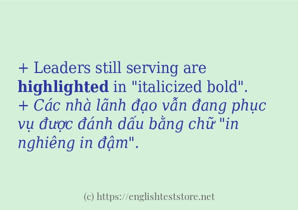 highlighted cách dùng và ví dụ trong câu
