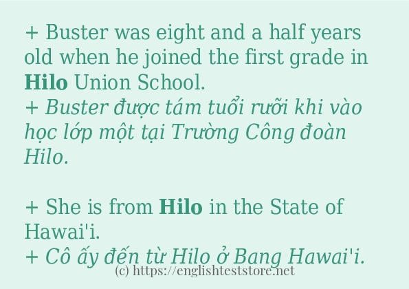 hilo câu ví dụ và cách dùng
