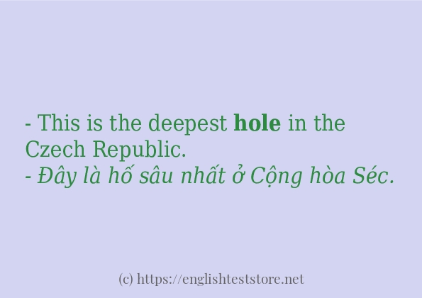 hole ví dụ cách dùng trong câu