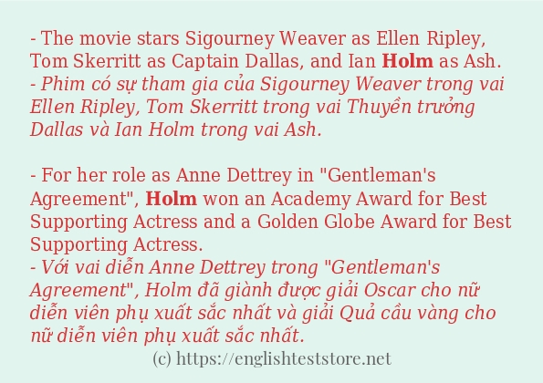holm cách sử dụng trong câu và ví dụ