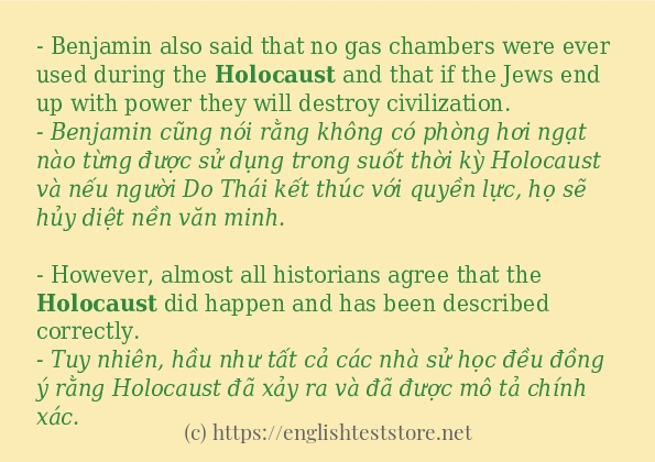 holocaust ví dụ và cách sử dụng trong câu holocaust ví dụ và cách sử dụng trong câu