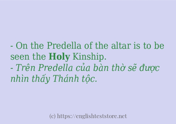 holy ví dụ cách dùng trong câu