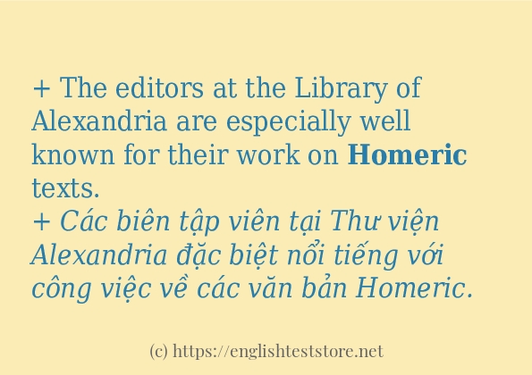 homeric câu ví dụ và cách sử dụng