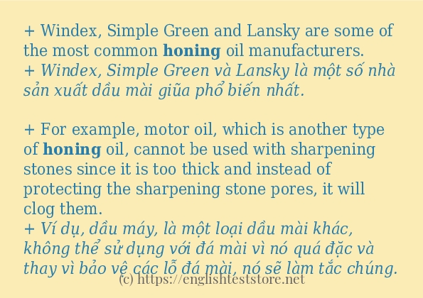 honing sử dụng thực tế trong câu honing sử dụng thực tế trong câu
