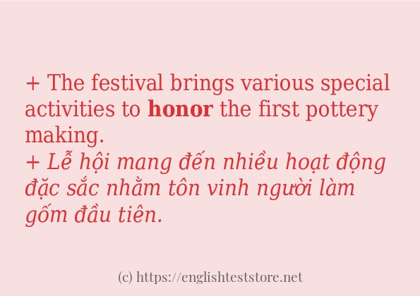 honor cách sử dụng và câu ví dụ