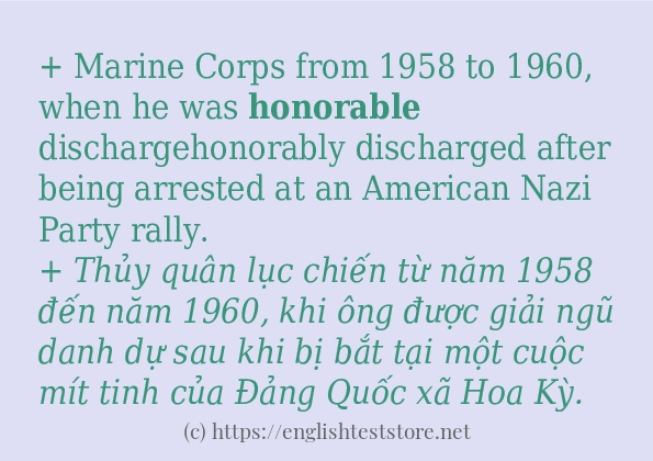 honorable câu ví dụ và cách dùng honorable câu ví dụ và cách dùng
