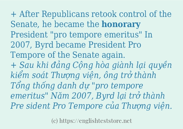 honorary các cách dùng và câu ví dụ