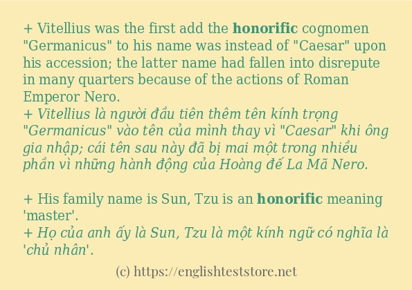 honorific sử dụng thực tế trong câu