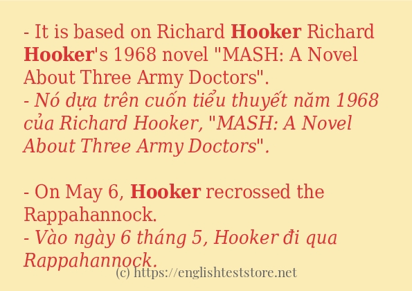 hooker các ví dụ và câu điển hình hooker các ví dụ và câu điển hình