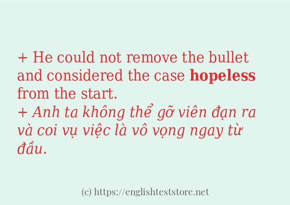 hopeless các ví dụ và câu điển hình