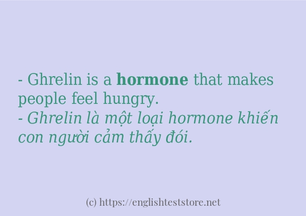 hormone cách dùng và ví dụ trong câu