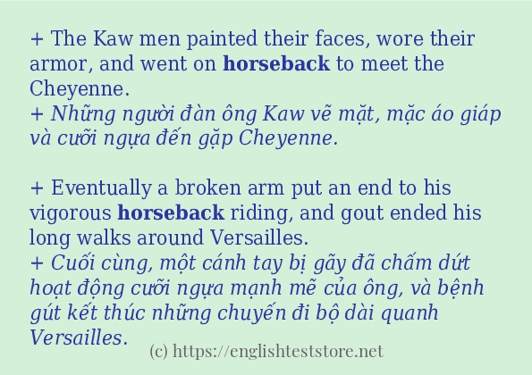 horseback cách dùng trong câu và ví dụ