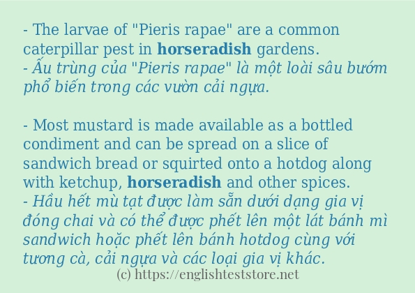 horseradish sử dụng thực tế trong câu