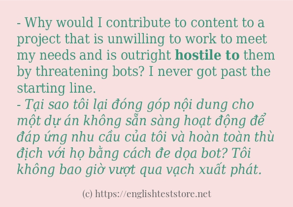 hostile to ví dụ cách dùng trong câu