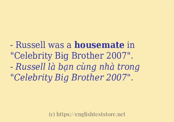 housemate câu ví dụ và cách sử dụng housemate câu ví dụ và cách sử dụng