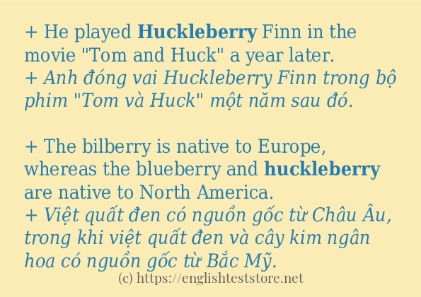 huckleberry sử dụng thực tế trong câu
