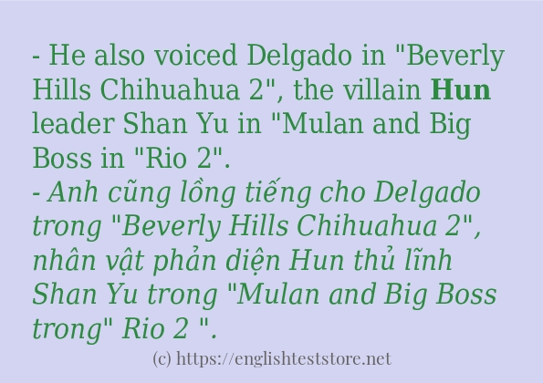 hun cách dùng trong câu và ví dụ