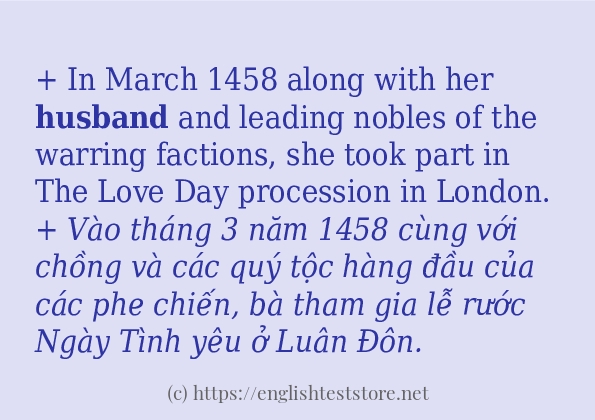 husband câu ví dụ và cách sử dụng