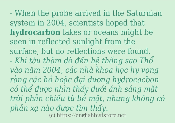 hydrocarbon áp dụng trong câu và ví dụ