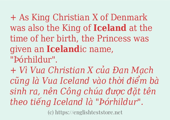 iceland cách sử dụng và câu ví dụ
