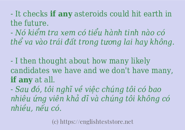 if any cách dùng trong câu và ví dụ