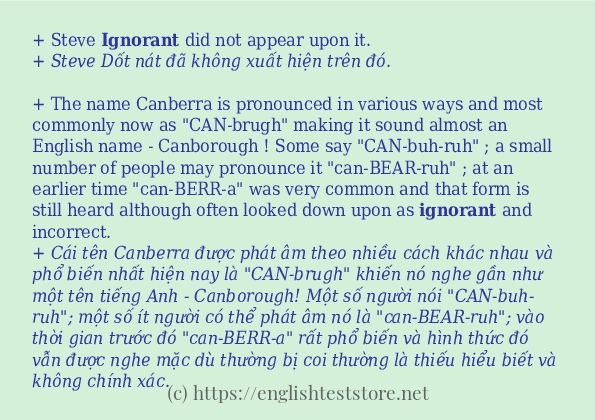 ignorant cách sử dụng trong câu và ví dụ ignorant cách sử dụng trong câu và ví dụ